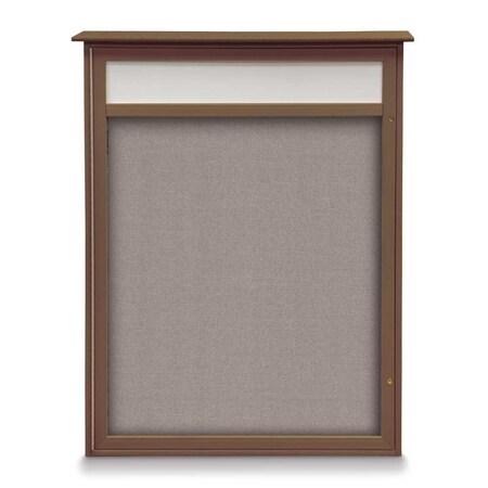United Visual Products Single Door Enclosed Indoor Letterboard UV1140H-SATIN-GREY